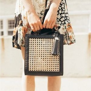 Zara Rattan Cane Webbing Mini Tote